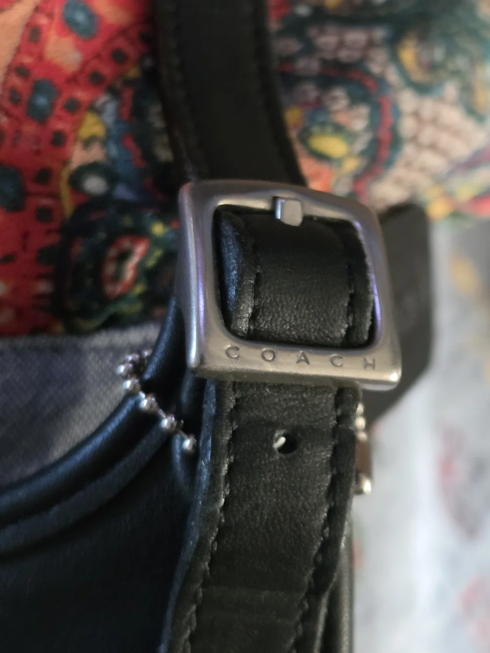 NWOT 1999 Y2K Vintage Coach 9142 Black Leather Hippie Crossbody Bag